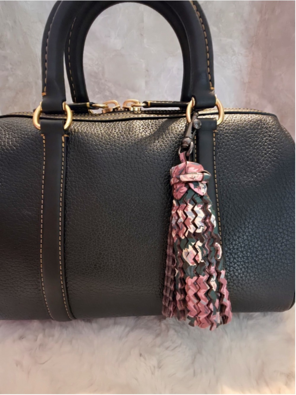 NWOT Coach 1941 Limited Edition Floral Zig Zag Tassel Bag Charm